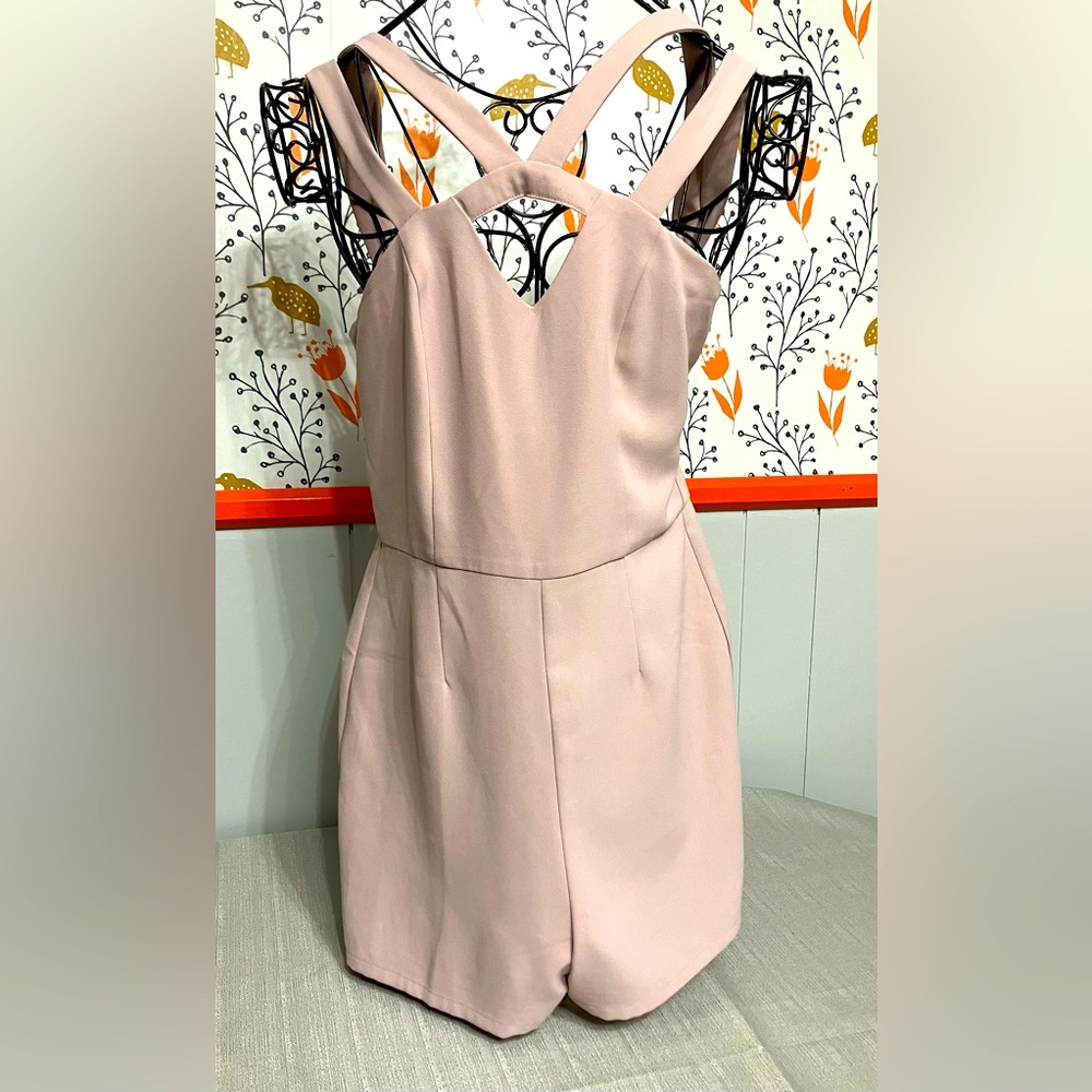 She + Sky Pink Romper Shorts Spring